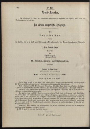 Post- und Telegraphen-Verordnungsblatt für das Verwaltungsgebiet des K.-K. Handelsministeriums 18861202 Seite: 4