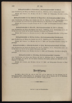 Post- und Telegraphen-Verordnungsblatt für das Verwaltungsgebiet des K.-K. Handelsministeriums 18861215 Seite: 4