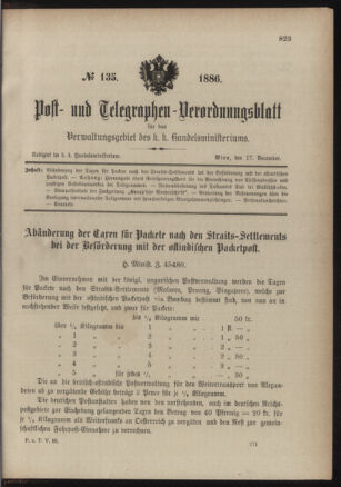 Post- und Telegraphen-Verordnungsblatt für das Verwaltungsgebiet des K.-K. Handelsministeriums