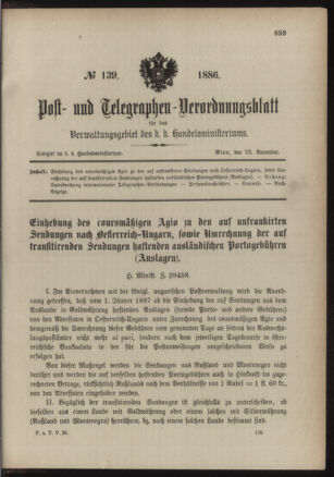 Post- und Telegraphen-Verordnungsblatt für das Verwaltungsgebiet des K.-K. Handelsministeriums