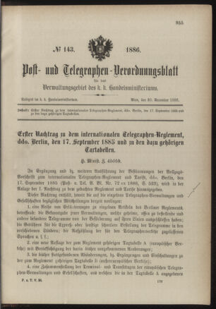 Post- und Telegraphen-Verordnungsblatt für das Verwaltungsgebiet des K.-K. Handelsministeriums