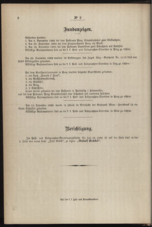 Post- und Telegraphen-Verordnungsblatt für das Verwaltungsgebiet des K.-K. Handelsministeriums 18870114 Seite: 4