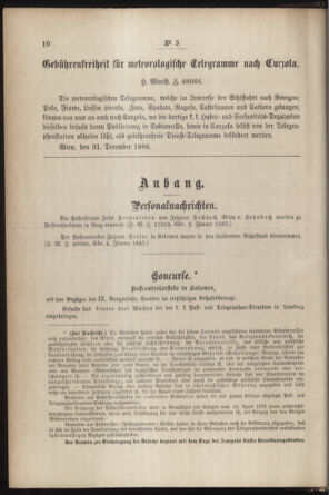 Post- und Telegraphen-Verordnungsblatt für das Verwaltungsgebiet des K.-K. Handelsministeriums 18870115 Seite: 2