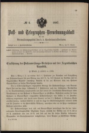 Post- und Telegraphen-Verordnungsblatt für das Verwaltungsgebiet des K.-K. Handelsministeriums