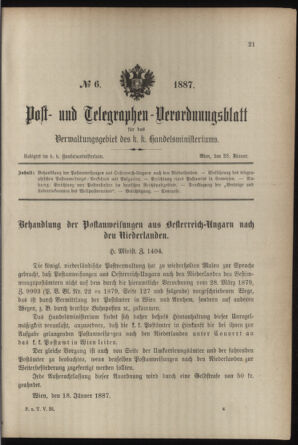 Post- und Telegraphen-Verordnungsblatt für das Verwaltungsgebiet des K.-K. Handelsministeriums