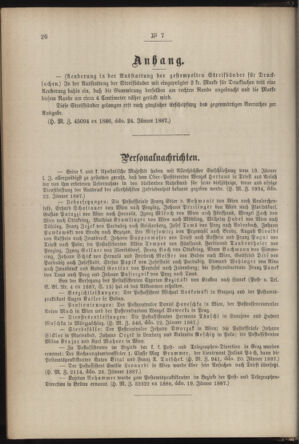 Post- und Telegraphen-Verordnungsblatt für das Verwaltungsgebiet des K.-K. Handelsministeriums 18870208 Seite: 2