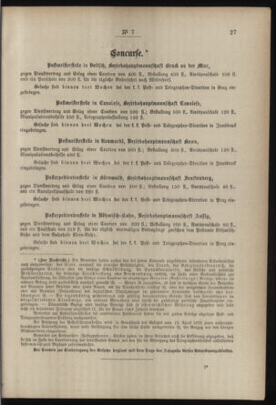 Post- und Telegraphen-Verordnungsblatt für das Verwaltungsgebiet des K.-K. Handelsministeriums 18870208 Seite: 3