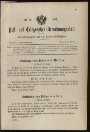 Post- und Telegraphen-Verordnungsblatt für das Verwaltungsgebiet des K.-K. Handelsministeriums