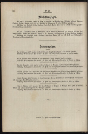 Post- und Telegraphen-Verordnungsblatt für das Verwaltungsgebiet des K.-K. Handelsministeriums 18870304 Seite: 4