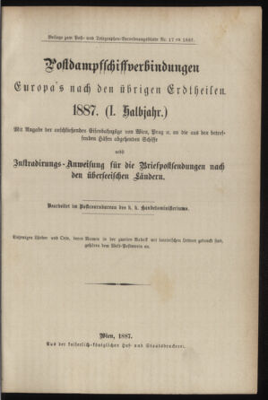 Post- und Telegraphen-Verordnungsblatt für das Verwaltungsgebiet des K.-K. Handelsministeriums 18870304 Seite: 5