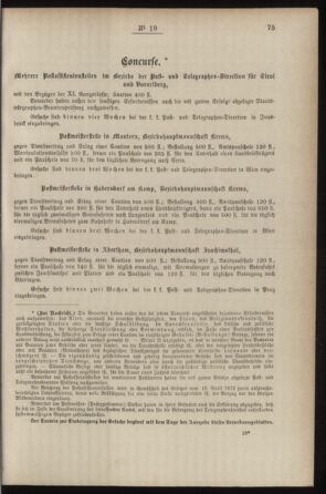 Post- und Telegraphen-Verordnungsblatt für das Verwaltungsgebiet des K.-K. Handelsministeriums 18870314 Seite: 3