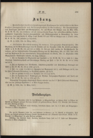 Post- und Telegraphen-Verordnungsblatt für das Verwaltungsgebiet des K.-K. Handelsministeriums 18870325 Seite: 3