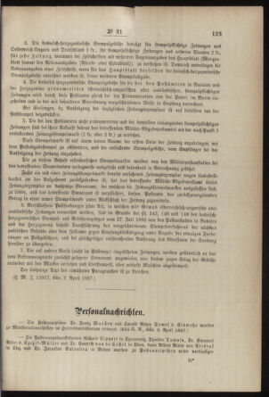 Post- und Telegraphen-Verordnungsblatt für das Verwaltungsgebiet des K.-K. Handelsministeriums 18870416 Seite: 3