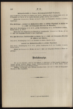 Post- und Telegraphen-Verordnungsblatt für das Verwaltungsgebiet des K.-K. Handelsministeriums 18870418 Seite: 4