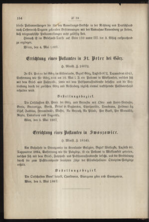 Post- und Telegraphen-Verordnungsblatt für das Verwaltungsgebiet des K.-K. Handelsministeriums 18870512 Seite: 2