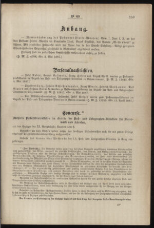 Post- und Telegraphen-Verordnungsblatt für das Verwaltungsgebiet des K.-K. Handelsministeriums 18870517 Seite: 3