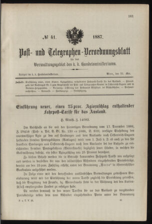 Post- und Telegraphen-Verordnungsblatt für das Verwaltungsgebiet des K.-K. Handelsministeriums