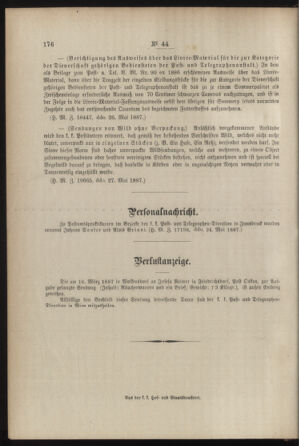 Post- und Telegraphen-Verordnungsblatt für das Verwaltungsgebiet des K.-K. Handelsministeriums 18870604 Seite: 4