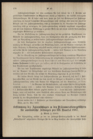 Post- und Telegraphen-Verordnungsblatt für das Verwaltungsgebiet des K.-K. Handelsministeriums 18870610 Seite: 2