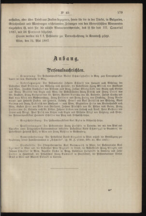 Post- und Telegraphen-Verordnungsblatt für das Verwaltungsgebiet des K.-K. Handelsministeriums 18870610 Seite: 3