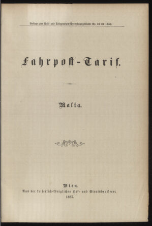 Post- und Telegraphen-Verordnungsblatt für das Verwaltungsgebiet des K.-K. Handelsministeriums 18870624 Seite: 49