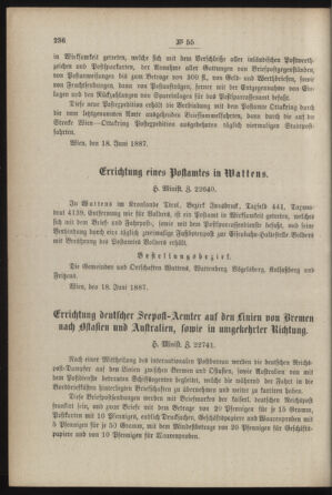 Post- und Telegraphen-Verordnungsblatt für das Verwaltungsgebiet des K.-K. Handelsministeriums 18870630 Seite: 2