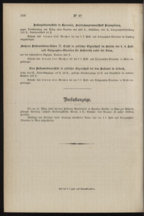 Post- und Telegraphen-Verordnungsblatt für das Verwaltungsgebiet des K.-K. Handelsministeriums 18870711 Seite: 4