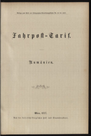 Post- und Telegraphen-Verordnungsblatt für das Verwaltungsgebiet des K.-K. Handelsministeriums 18870724 Seite: 17