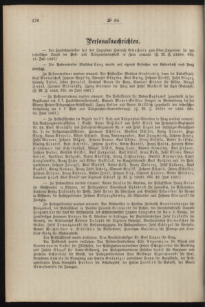 Post- und Telegraphen-Verordnungsblatt für das Verwaltungsgebiet des K.-K. Handelsministeriums 18870724 Seite: 2