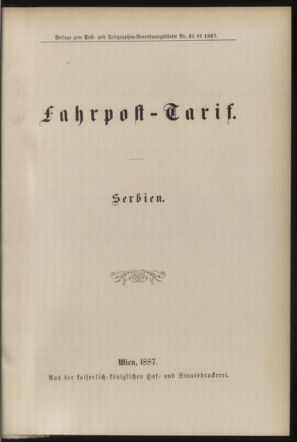 Post- und Telegraphen-Verordnungsblatt für das Verwaltungsgebiet des K.-K. Handelsministeriums 18870724 Seite: 27