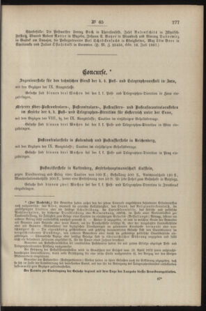 Post- und Telegraphen-Verordnungsblatt für das Verwaltungsgebiet des K.-K. Handelsministeriums 18870724 Seite: 3