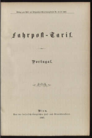 Post- und Telegraphen-Verordnungsblatt für das Verwaltungsgebiet des K.-K. Handelsministeriums 18870724 Seite: 45