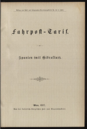 Post- und Telegraphen-Verordnungsblatt für das Verwaltungsgebiet des K.-K. Handelsministeriums 18870724 Seite: 61