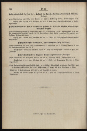 Post- und Telegraphen-Verordnungsblatt für das Verwaltungsgebiet des K.-K. Handelsministeriums 18870809 Seite: 4