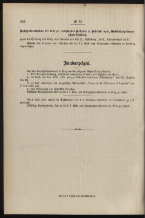 Post- und Telegraphen-Verordnungsblatt für das Verwaltungsgebiet des K.-K. Handelsministeriums 18870817 Seite: 4