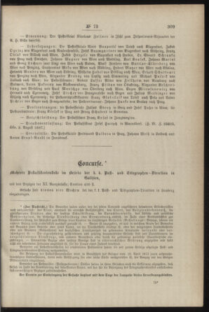 Post- und Telegraphen-Verordnungsblatt für das Verwaltungsgebiet des K.-K. Handelsministeriums 18870820 Seite: 3