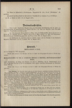 Post- und Telegraphen-Verordnungsblatt für das Verwaltungsgebiet des K.-K. Handelsministeriums 18870825 Seite: 3