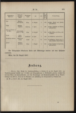 Post- und Telegraphen-Verordnungsblatt für das Verwaltungsgebiet des K.-K. Handelsministeriums 18870903 Seite: 3