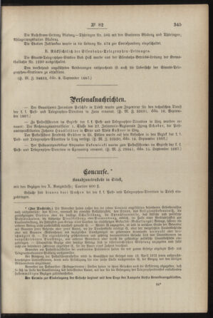 Post- und Telegraphen-Verordnungsblatt für das Verwaltungsgebiet des K.-K. Handelsministeriums 18870930 Seite: 3