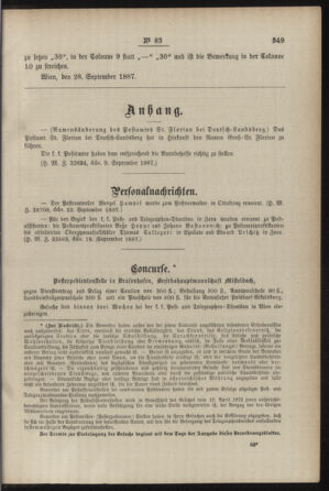 Post- und Telegraphen-Verordnungsblatt für das Verwaltungsgebiet des K.-K. Handelsministeriums 18871004 Seite: 3