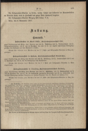 Post- und Telegraphen-Verordnungsblatt für das Verwaltungsgebiet des K.-K. Handelsministeriums 18871118 Seite: 3