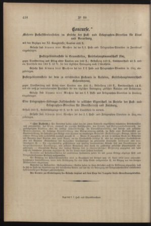 Post- und Telegraphen-Verordnungsblatt für das Verwaltungsgebiet des K.-K. Handelsministeriums 18871130 Seite: 4