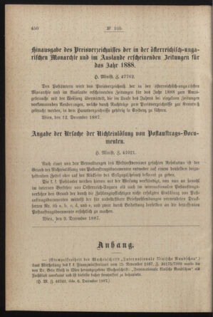 Post- und Telegraphen-Verordnungsblatt für das Verwaltungsgebiet des K.-K. Handelsministeriums 18871221 Seite: 2