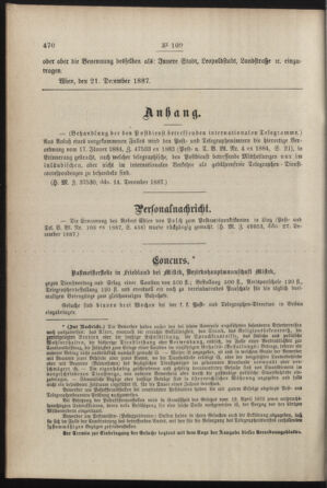 Post- und Telegraphen-Verordnungsblatt für das Verwaltungsgebiet des K.-K. Handelsministeriums 18871231 Seite: 2