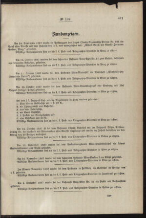 Post- und Telegraphen-Verordnungsblatt für das Verwaltungsgebiet des K.-K. Handelsministeriums 18871231 Seite: 3