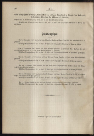 Post- und Telegraphen-Verordnungsblatt für das Verwaltungsgebiet des K.-K. Handelsministeriums 18880124 Seite: 4