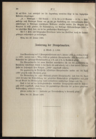 Post- und Telegraphen-Verordnungsblatt für das Verwaltungsgebiet des K.-K. Handelsministeriums 18880201 Seite: 2