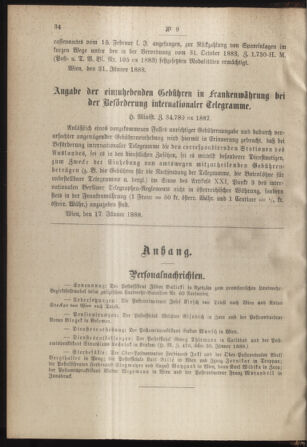 Post- und Telegraphen-Verordnungsblatt für das Verwaltungsgebiet des K.-K. Handelsministeriums 18880208 Seite: 2