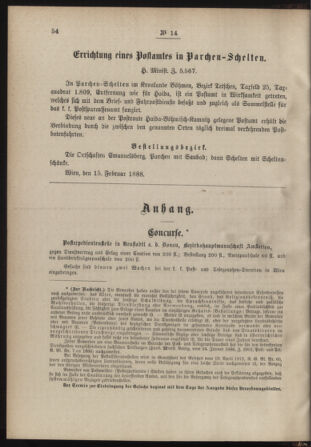 Post- und Telegraphen-Verordnungsblatt für das Verwaltungsgebiet des K.-K. Handelsministeriums 18880222 Seite: 2