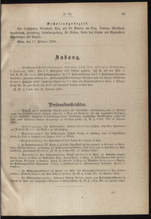 Post- und Telegraphen-Verordnungsblatt für das Verwaltungsgebiet des K.-K. Handelsministeriums 18880227 Seite: 3